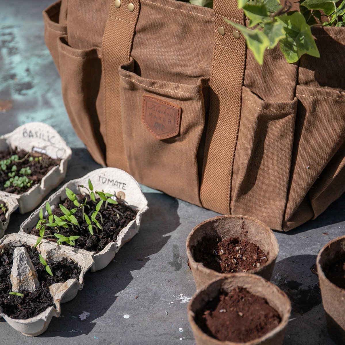 Waxed Canvas Gardening Bag