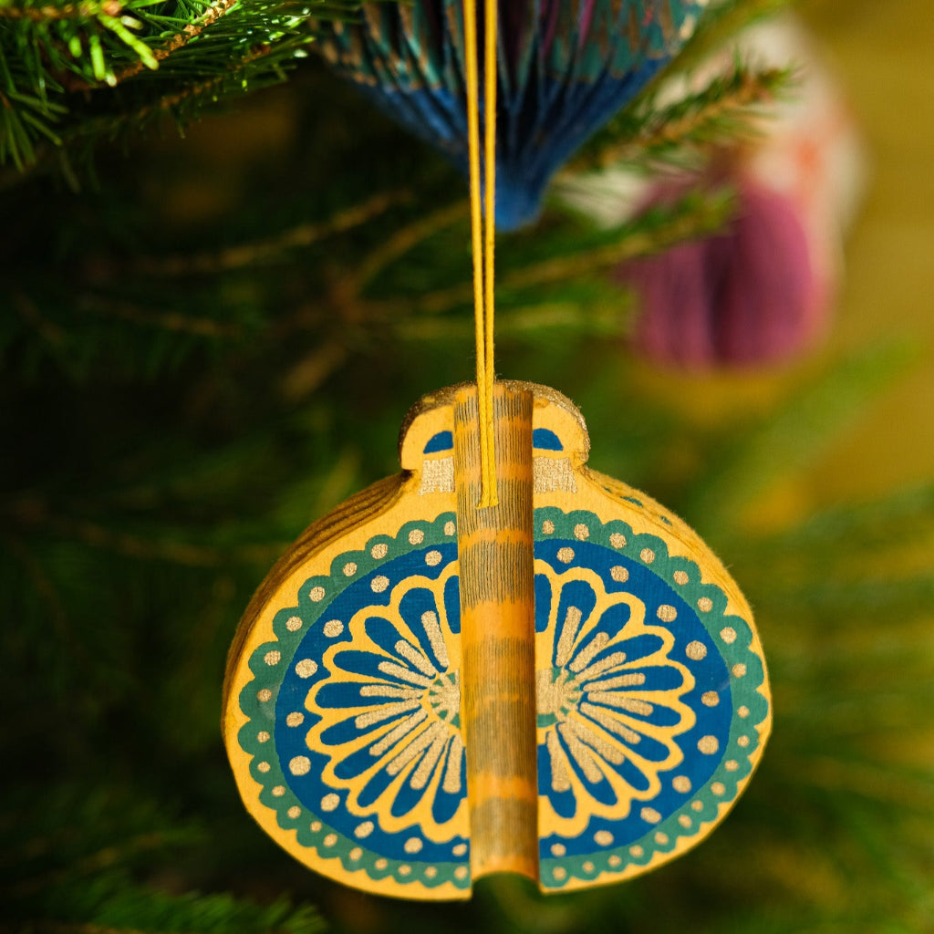 Yellow Honeycomb Bauble