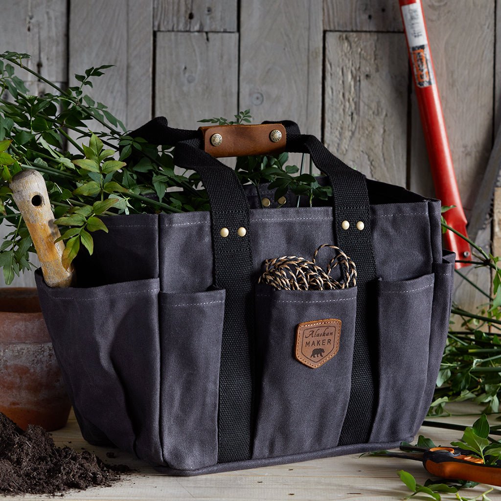 Charcoal Waxed Canvas Gardening Bag - Life of Riley