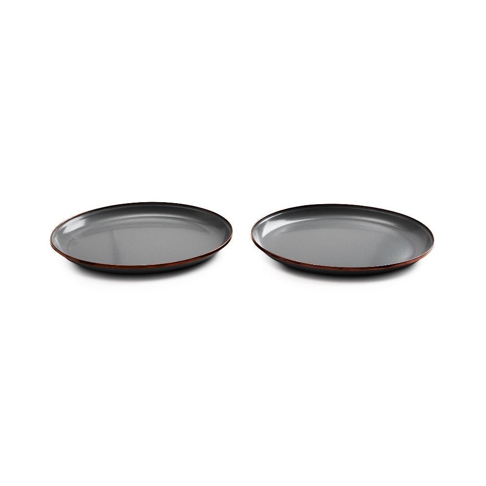 Enamel Plate Set In Slate Grey - Set Of Two Plates - Life of Riley