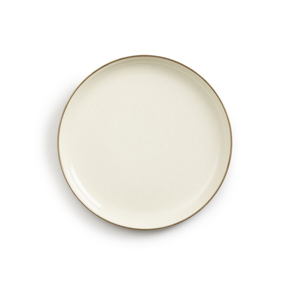 Enamel Plate Set - Set Of Two Plates - Two Tone Colour Olive & Cream - Life of Riley