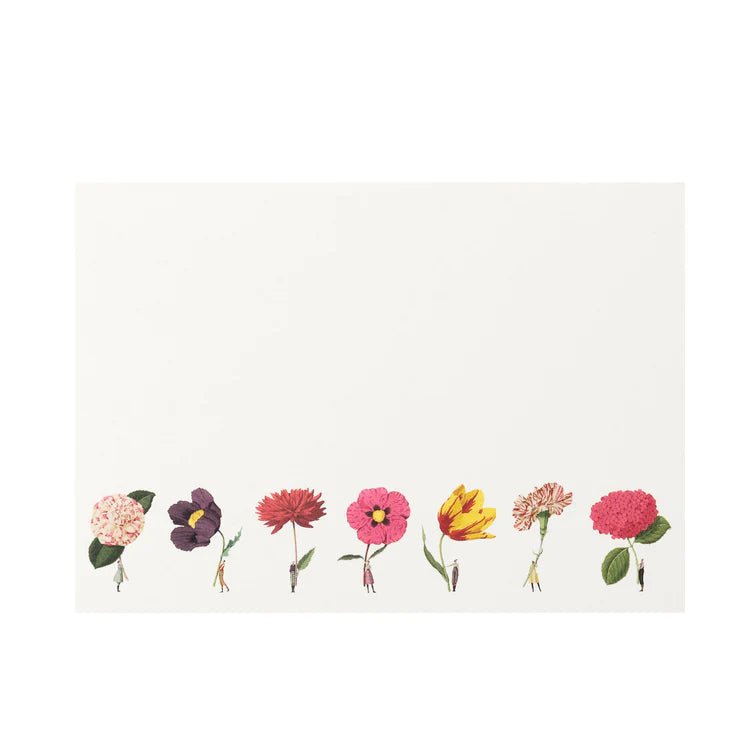 Flat Note Cards - In Bloom Coloured Flowers - Life of Riley