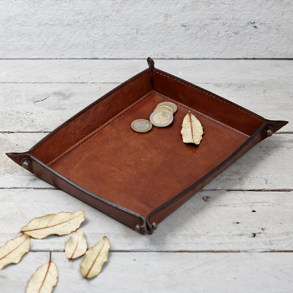 Leather Coin Tray - Personalise The Centre - Life of Riley