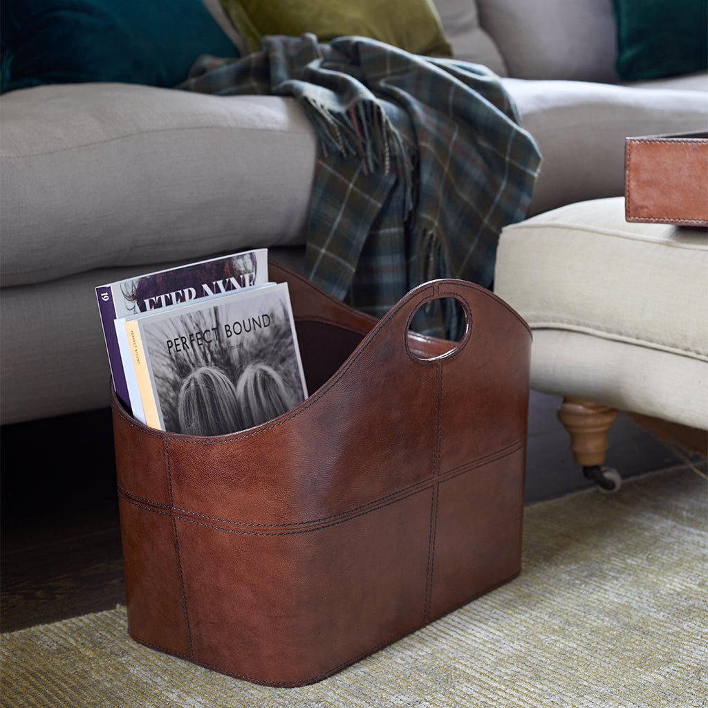 Leather Curved Storage Basket - Life of Riley