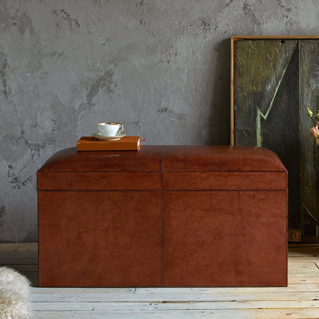 Leather Ottoman Chest - Life of Riley