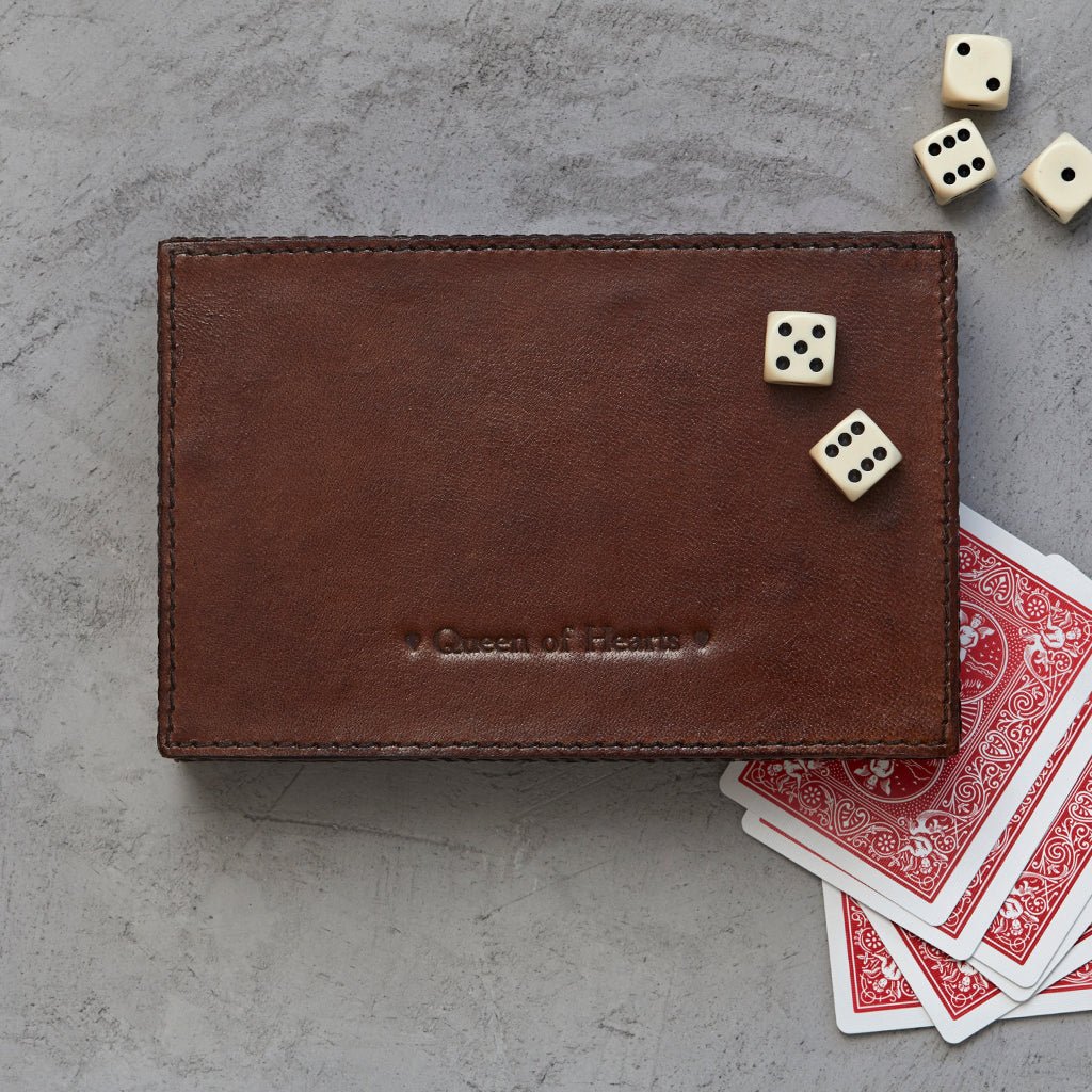 Leather Personalised Card & Dice Box - Life of Riley