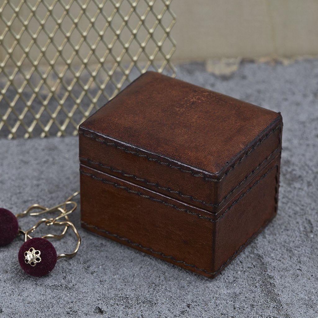 Leather Tiny Oblong Trinket Gift Box - Life of Riley