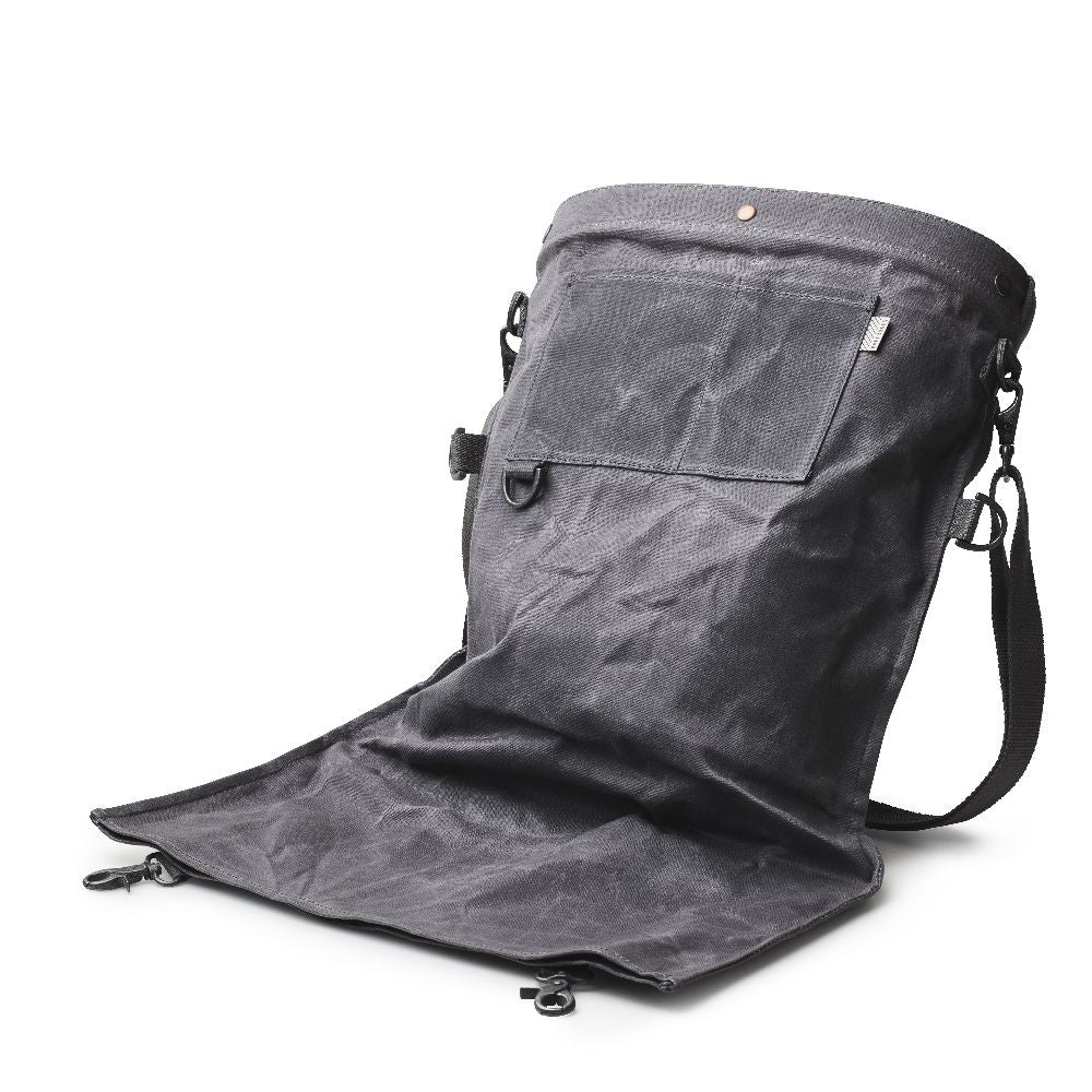 Waxed Canvas Gathering Bag - Slate Grey - Life of Riley