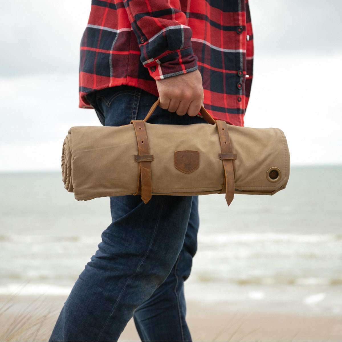 Waxed Canvas & Leather Picnic Rug - Life of Riley