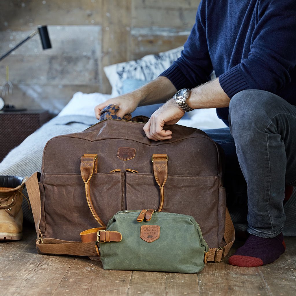 Waxed Canvas & Leather Weekend Bag - Life of Riley